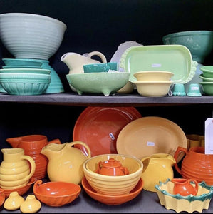 Collectible colorful dishes and dishware. 